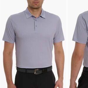 Robert Graham Hyde Micro Dot Stretch Polo Performance Golf L light lavender